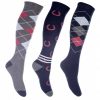 CALZE HKM mod. CARDIFF (set 3paia) – Blu scuro/Rosso, 30/34
