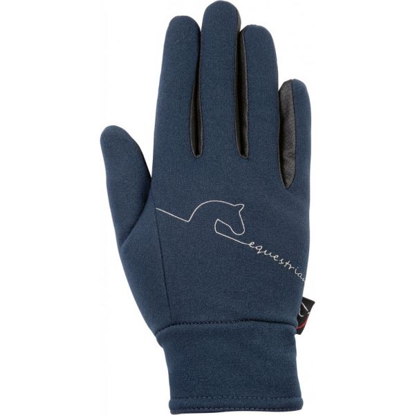 12819_Guanti HKM softshell equestrian Blu