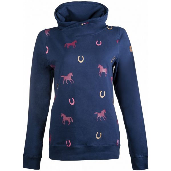 12858_Felpa_donna_HKM_Horses Blu