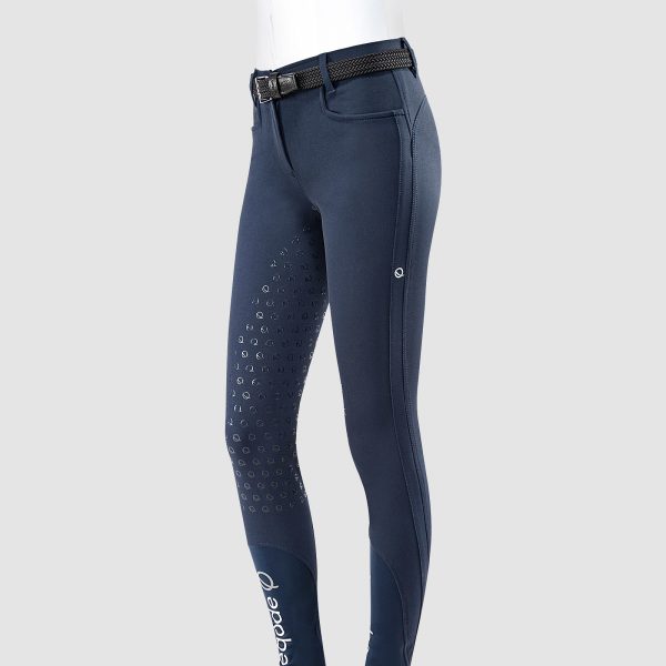 N56004 pantalone donna blu con full grip eqode by equiline blu