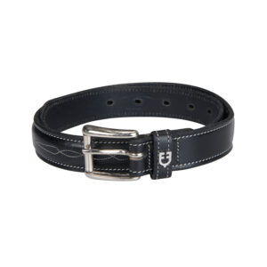 CINTURA EQUESTRO IN CUOIO CON RICAMI IN BIANCO E NERO