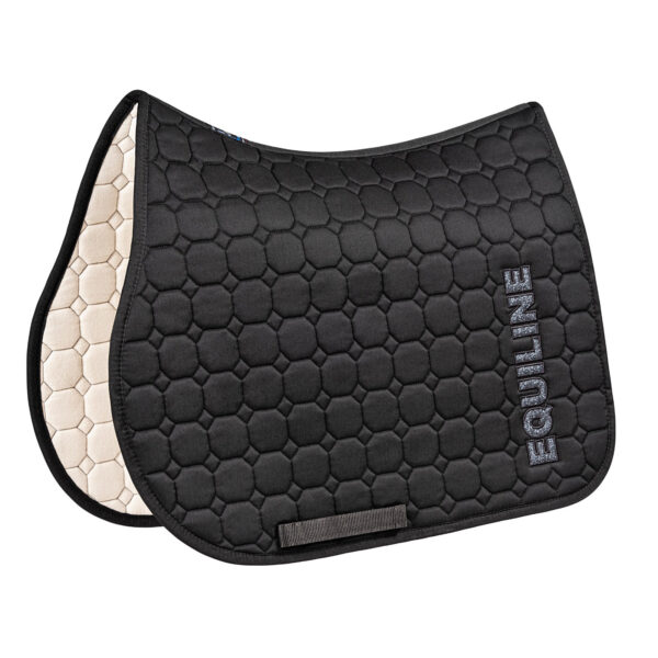B11247 Sottosella nero con logo Equiline glitterato