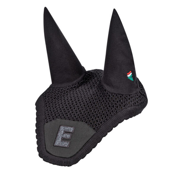 E11206 cuffietta nera con logo Equiline glitterato Gadag