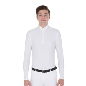 POLO UOMO MANICA LUNGA IN TESSUTO TECNICO FELPATO EQUESTRO