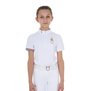 POLO BAMBINA DA CONCORSO CON ZIP EQUESTRO X FISE